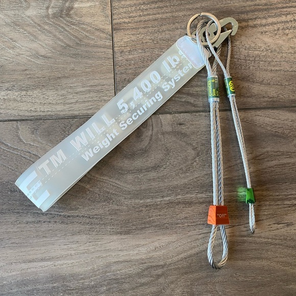 Off White Industrial Keychain Lanyard Wristlet - Picture 3 of 5